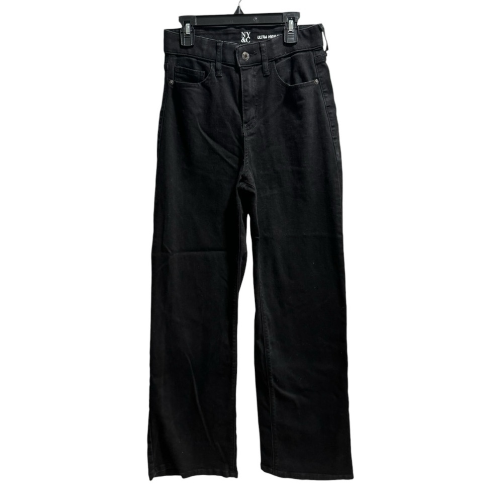 NY & Company Ultra High Rise Wide Leg Black‎ Jeans, size 4